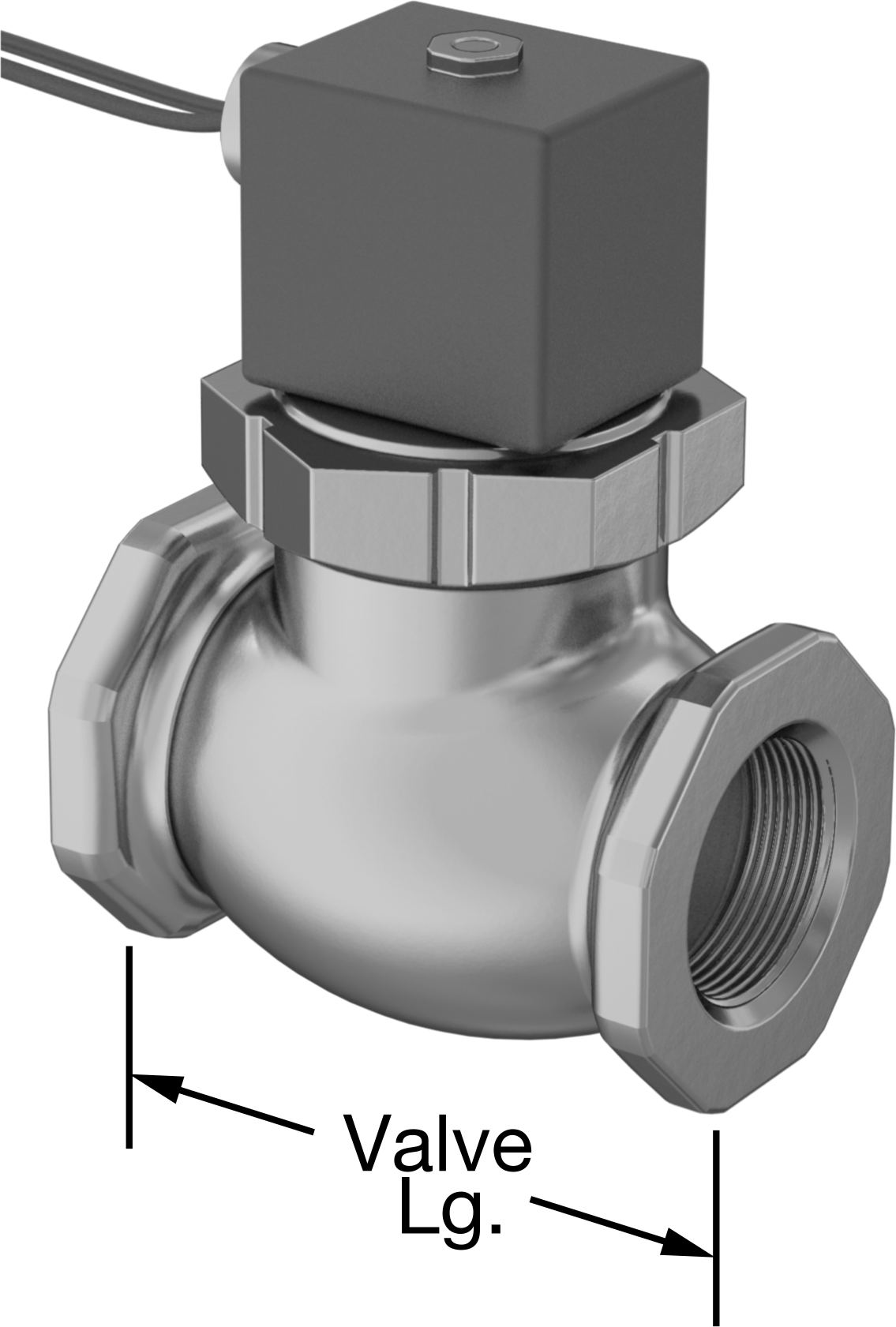 Floroelastomer Contalı Bronz Solenoid Valf, Normalde Kapalı, 120/240V AC, 1-1/2 NPT Dişi