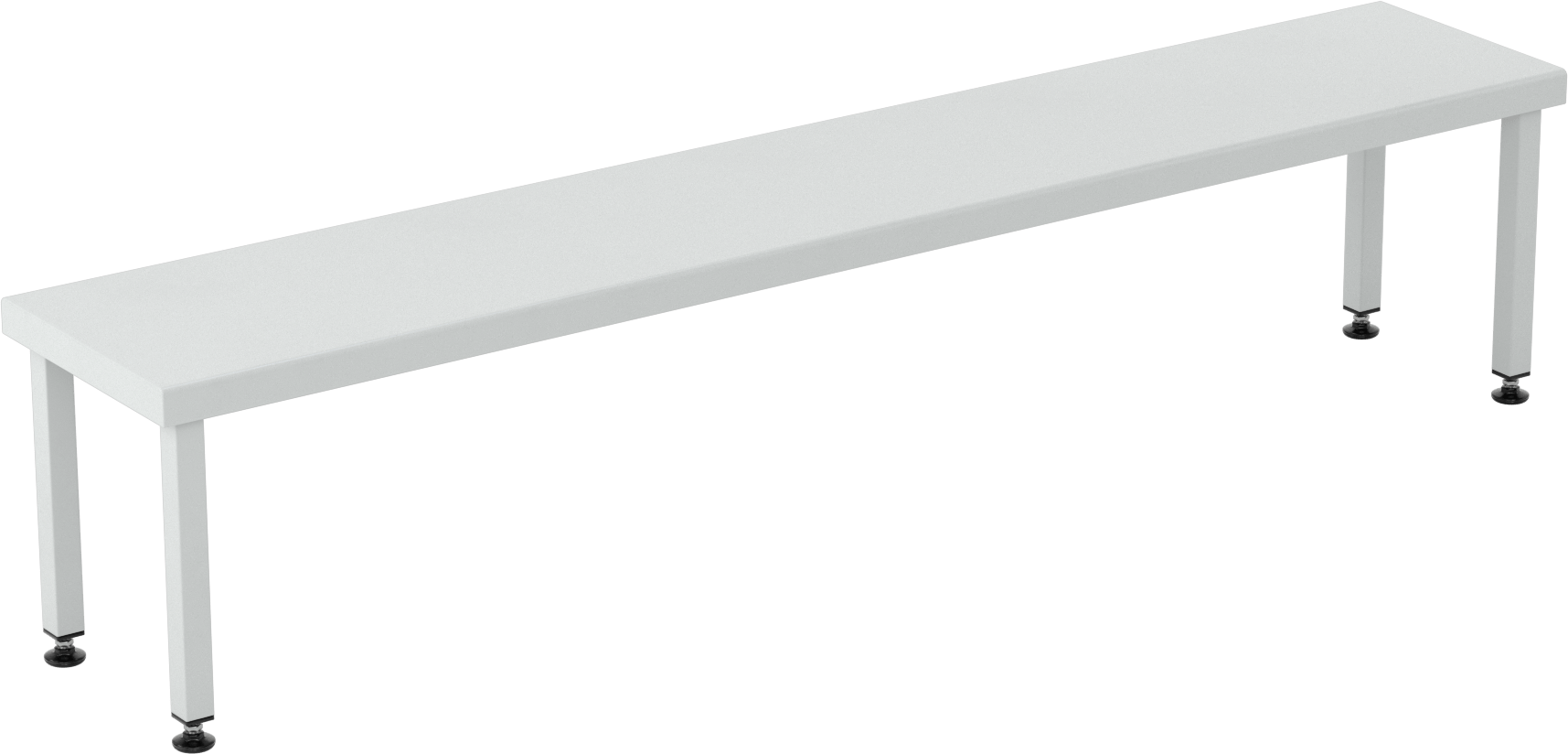 Temiz Oda Tezgahı, Boyalı Çelik, 18“ Yükseklik x 84” Genişlik x 16" Derinlik Oturma Yeri