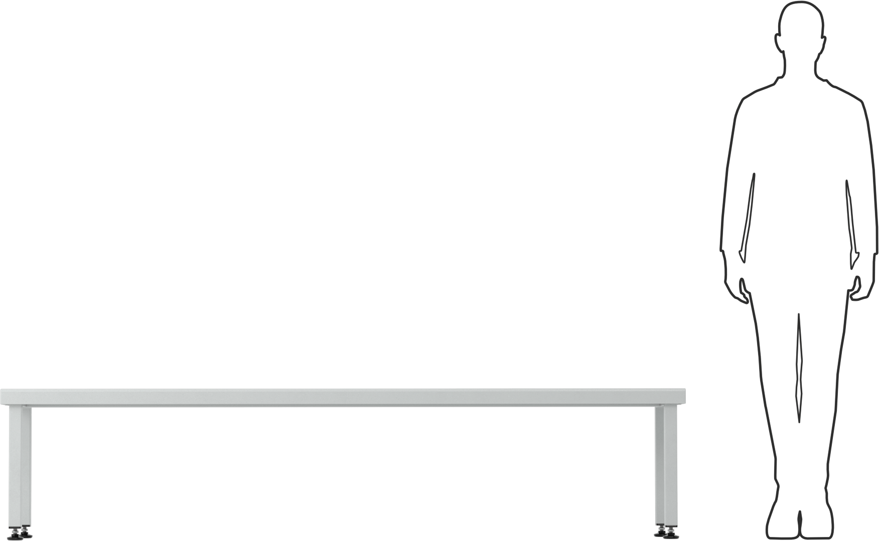Temiz Oda Tezgahı, Boyalı Çelik, 18“ Yükseklik x 84” Genişlik x 16" Derinlik Oturma Yeri