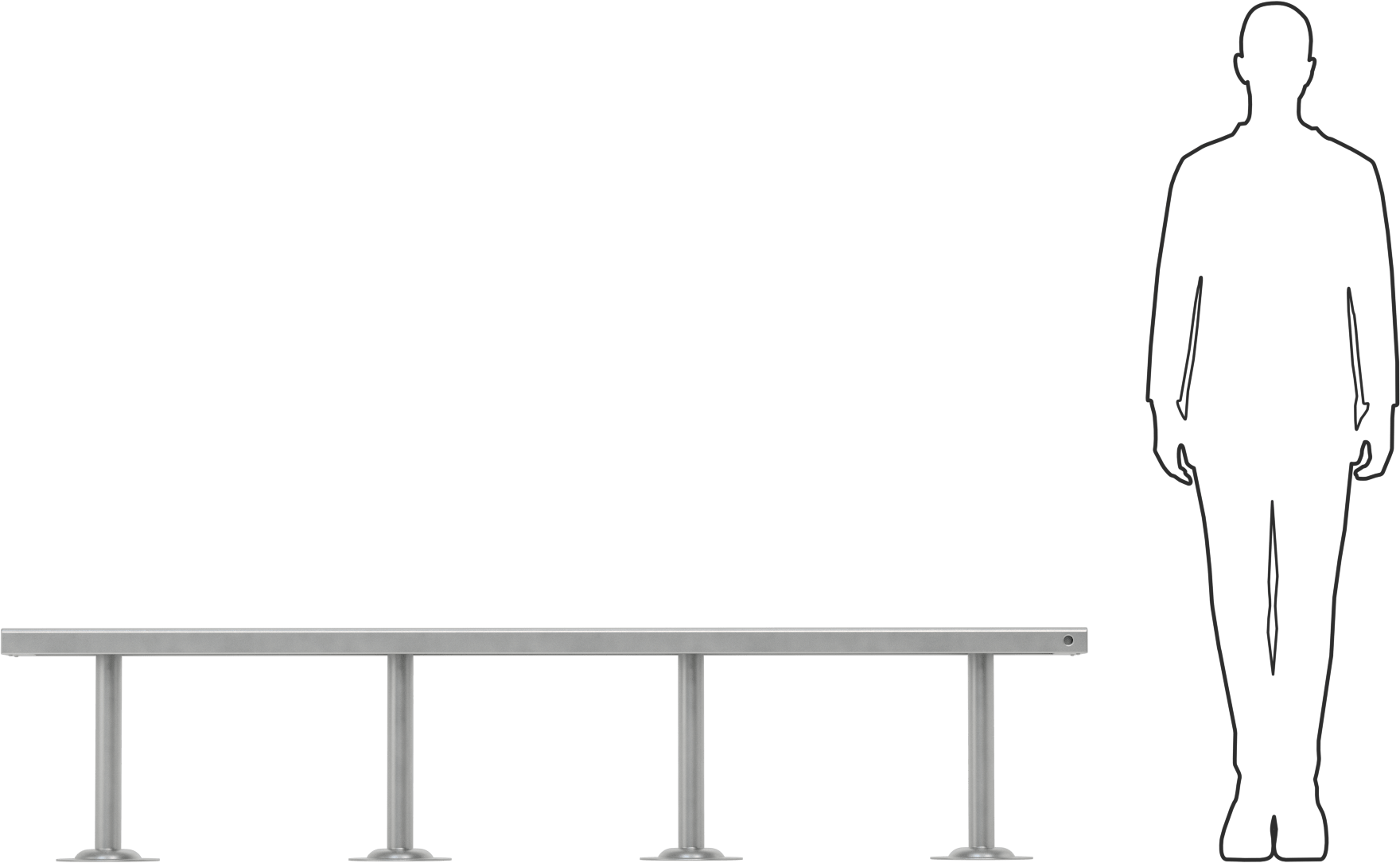 Temiz Oda Tezgahı, Paslanmaz Çelik, 18“ Yükseklik x 84” Genişlik x 9" Derinlik Koltuk