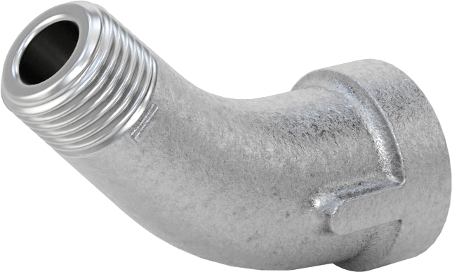 Düşük Basınçlı Boru Bağlantı Elemanı, Galvanizli Demir, 45 Derece Dirsek Adaptörü, 1/8 NPT Dişi x Erkek