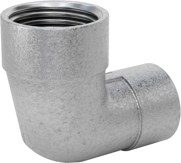 Düşük Basınçlı Boru Bağlantı Elemanı, Galvanizli Demir, 90 Derece Dirsek Redüktör, 3/8 x 1/4 NPT Dişi