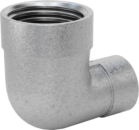 Düşük Basınçlı Boru Bağlantı Elemanı, Galvanizli Demir, 90 Derece Dirsek Redüktör, 1/2 x 1/4 NPT Dişi