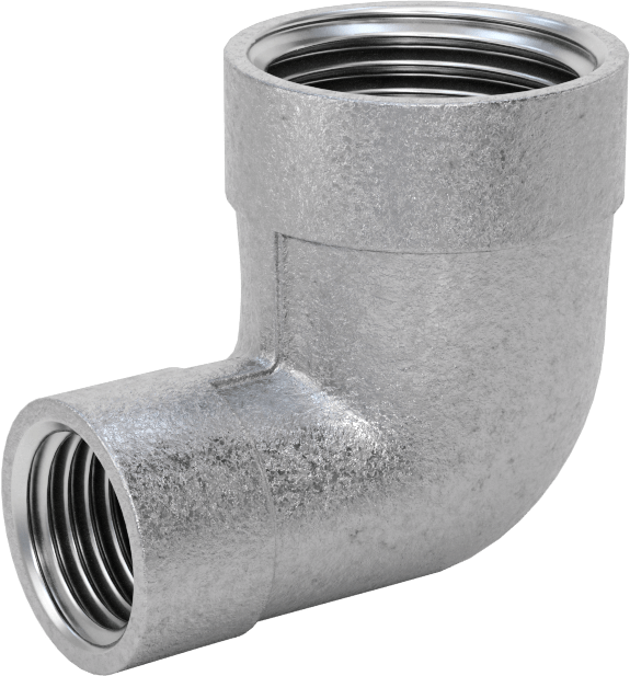 Düşük Basınçlı Boru Bağlantı Elemanı, Galvanizli Demir, 90 Derece Dirsek Redüktör, 1/2 x 1/4 NPT Dişi
