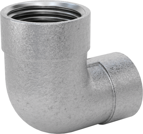 Düşük Basınçlı Boru Bağlantı Elemanı, Galvanizli Demir, 90 Derece Dirsek Redüktör, 1/2 x 3/8 NPT Dişi