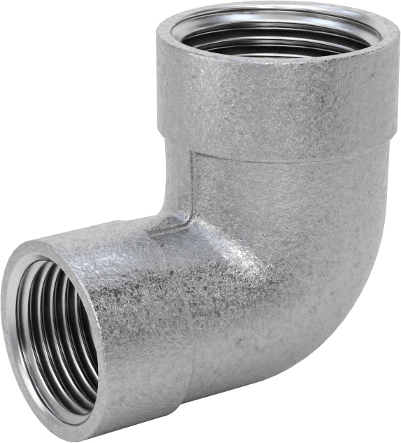 Düşük Basınçlı Boru Bağlantı Elemanı, Galvanizli Demir, 90 Derece Dirsek Redüktör, 1/2 x 3/8 NPT Dişi