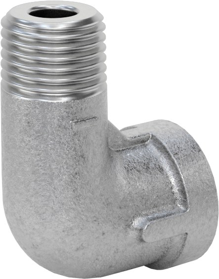 Düşük Basınçlı Boru Bağlantı Elemanı, Galvanizli Demir, 90 Derece Dirsek Adaptörü, 1/4 NPT Dişi x Erkek