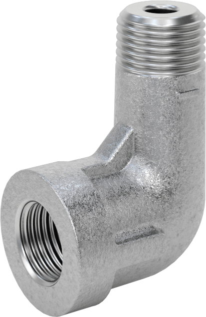 Düşük Basınçlı Boru Bağlantı Elemanı, Galvanizli Demir, 90 Derece Dirsek Adaptörü, 1/8 NPT Dişi x Erkek