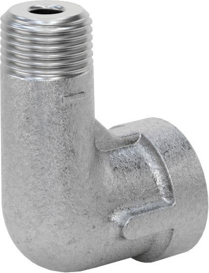 Düşük Basınçlı Boru Bağlantı Elemanı, Galvanizli Demir, 90 Derece Dirsek Adaptörü, 1/8 NPT Dişi x Erkek