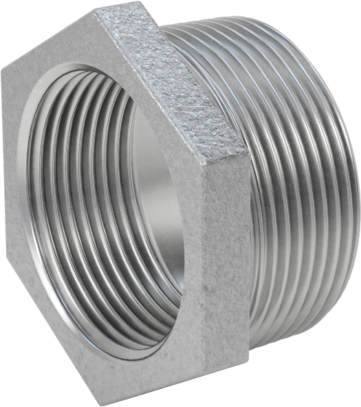 Düşük Basınçlı Boru Bağlantı Elemanı, Galvanizli Demir, Altıgen Burç, 1-1/2 Erkek x 1-1/4 Dişi NPT