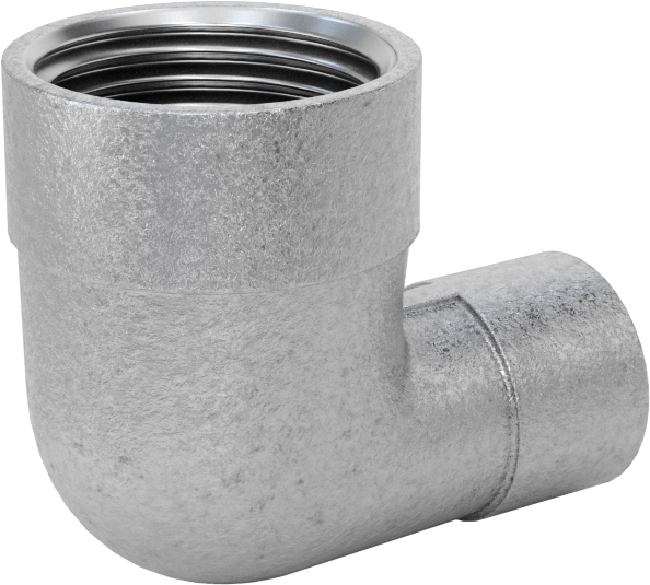 Düşük Basınçlı Boru Bağlantı Elemanı, Galvanizli Demir, 90 Derece Dirsek Redüktör, 3/8 x 1/8 NPT Dişi
