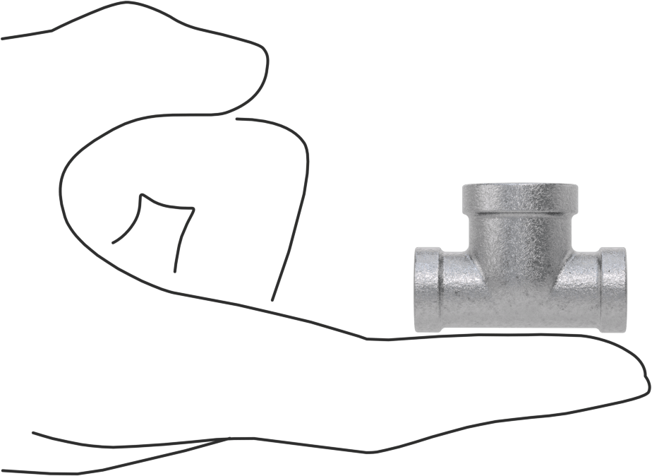 Düşük Basınçlı Boru Bağlantı Elemanı, Galvanizli Demir, Hat Üstü T Redüktör, 1/8 x 1/4 NPT Dişi