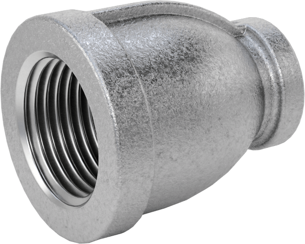 Düşük Basınçlı Boru Bağlantı Elemanı, Galvanizli Demir, Düz Redüktör, 3/8 x 1/8 NPT Dişi