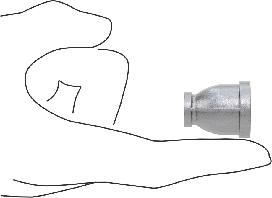 Düşük Basınçlı Boru Bağlantı Elemanı, Galvanizli Demir, Düz Redüktör, 3/8 x 1/8 NPT Dişi