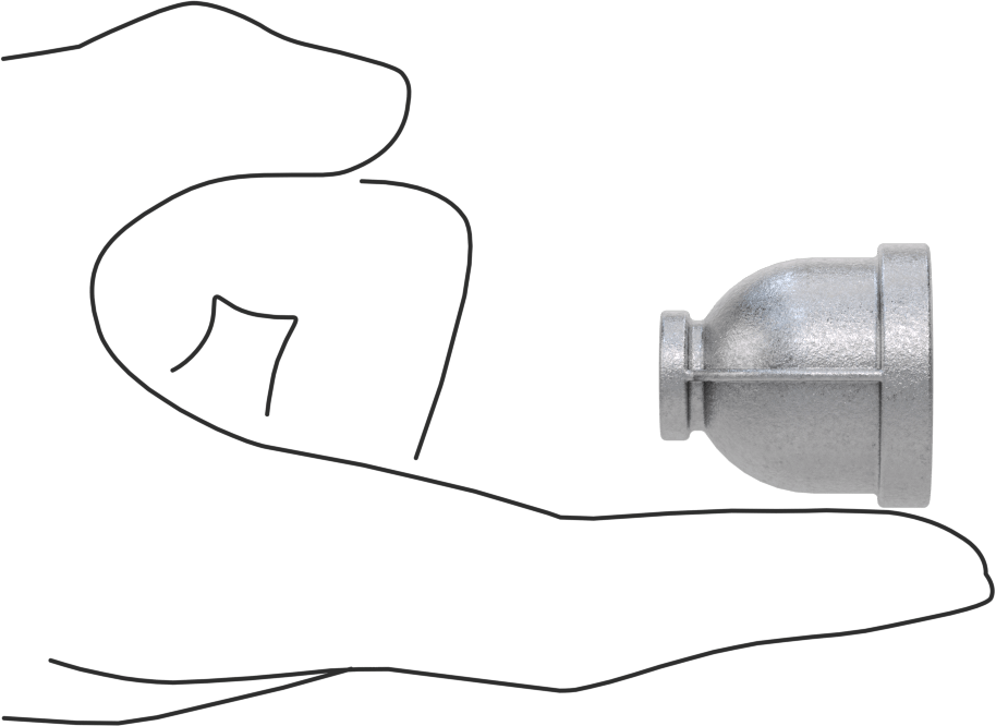 Düşük Basınçlı Boru Bağlantı Elemanı, Galvanizli Demir, Düz Redüktör, 1/2 x 1/8 NPT Dişi