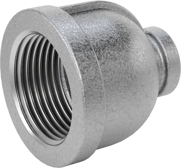Düşük Basınçlı Boru Bağlantı Elemanı, Galvanizli Demir, Düz Redüktör, 1 x 1/4 NPT Dişi