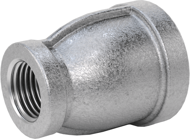 Düşük Basınçlı Boru Bağlantı Elemanı, Galvanizli Demir, Düz Redüktör, 1/4 x 1/8 NPT Dişi