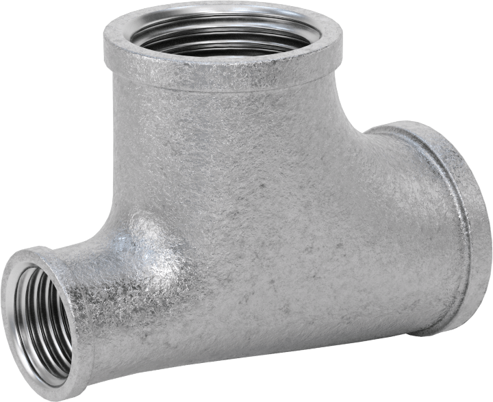 Düşük Basınçlı Boru Bağlantı Elemanı, Galvanizli Demir, Dik Açı T, 1/2 x 1/4 NPT Dişi