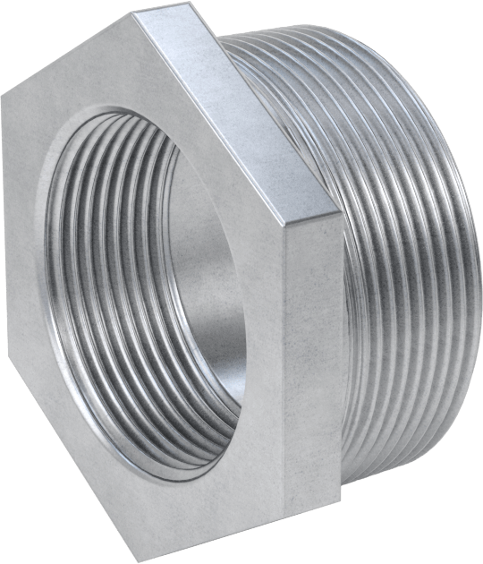 Düşük Basınçlı Boru Bağlantı Elemanı, Galvanizli Çelik, Burç Adaptörü, 2 Erkek x 1-1/2 Dişi NPT
