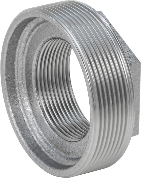 Düşük Basınçlı Boru Bağlantı Elemanı, Galvanizli Demir, Burç Adaptörü, 4 Erkek x 2-1/2 Dişi NPT