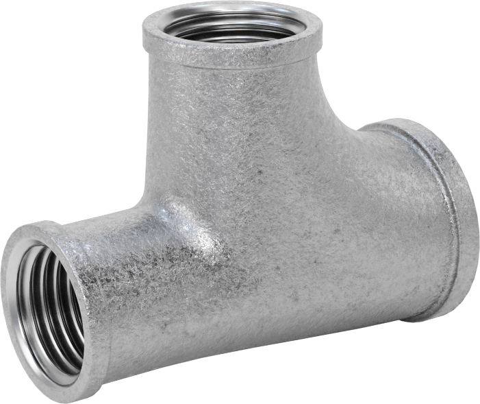 Düşük Basınçlı Boru Bağlantı Elemanı, Galvanizli Demir, Dik Açı T, 1/4 x 3/8 NPT Dişi