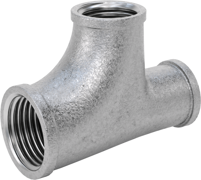 Düşük Basınçlı Boru Bağlantı Elemanı, Galvanizli Demir, Dik Açı T, 1/4 x 3/8 NPT Dişi
