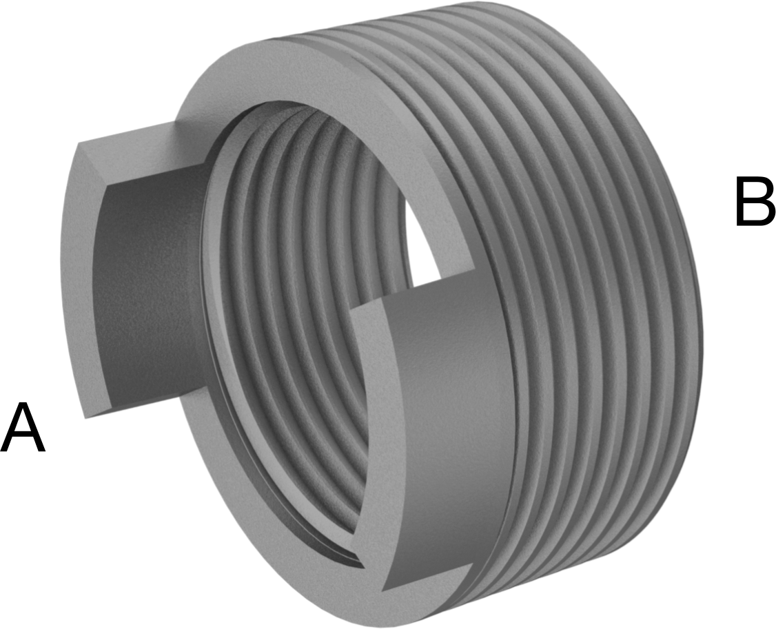 Düşük Basınçlı Boru Bağlantı Elemanı, Galvanizli Demir, Burç Adaptörü, 1-1/4 Erkek x 1 Dişi NPT