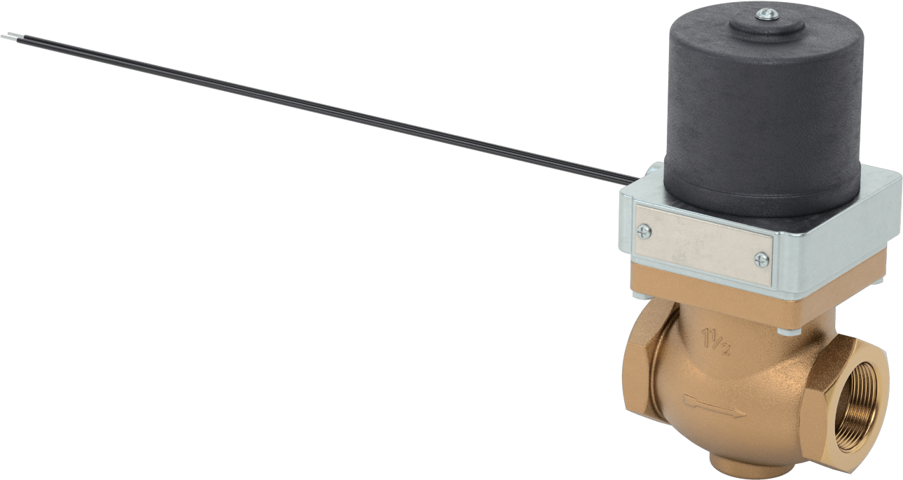 Buna-N Contalı Bronz Solenoid Açma/Kapama Vanası, Normalde Kapalı, 120V AC, 1-1/2 NPT Dişi