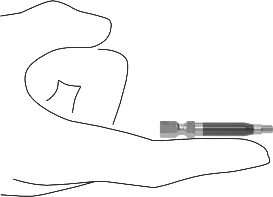 Darbeli Tornavidalar için Altıgen Uç, Elektrikli Aletler için 1/4" Altıgen Şaft, 3 mm Boyut