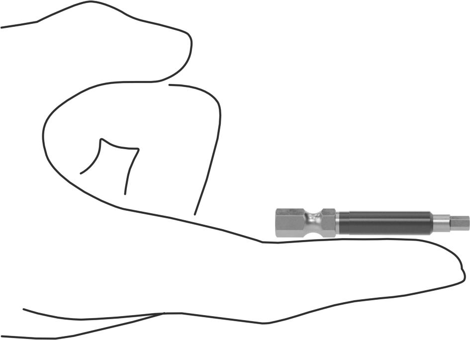 Darbeli Tornavidalar için Altıgen Uç, Elektrikli Aletler için 1/4" Altıgen Şaft, 1/8" Boyut