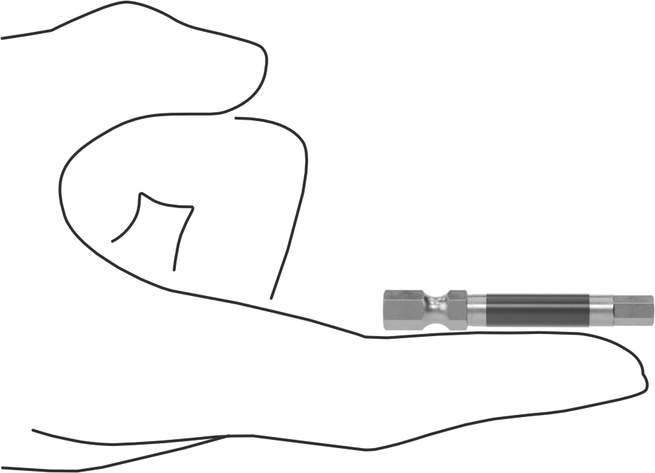 Darbeli Tornavidalar için Altıgen Uç, Elektrikli Aletler için 1/4" Altıgen Şaft, 3/16" Boyut