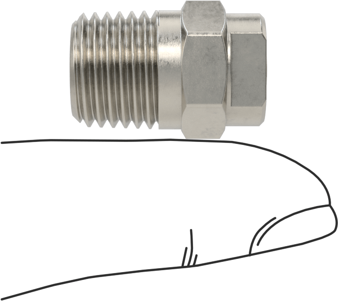 303 Paslanmaz Çelik Buhar Nozulu, 1/4 NPT Erkek, 10 PSI'da 1,1 lbs./saat Kapasite