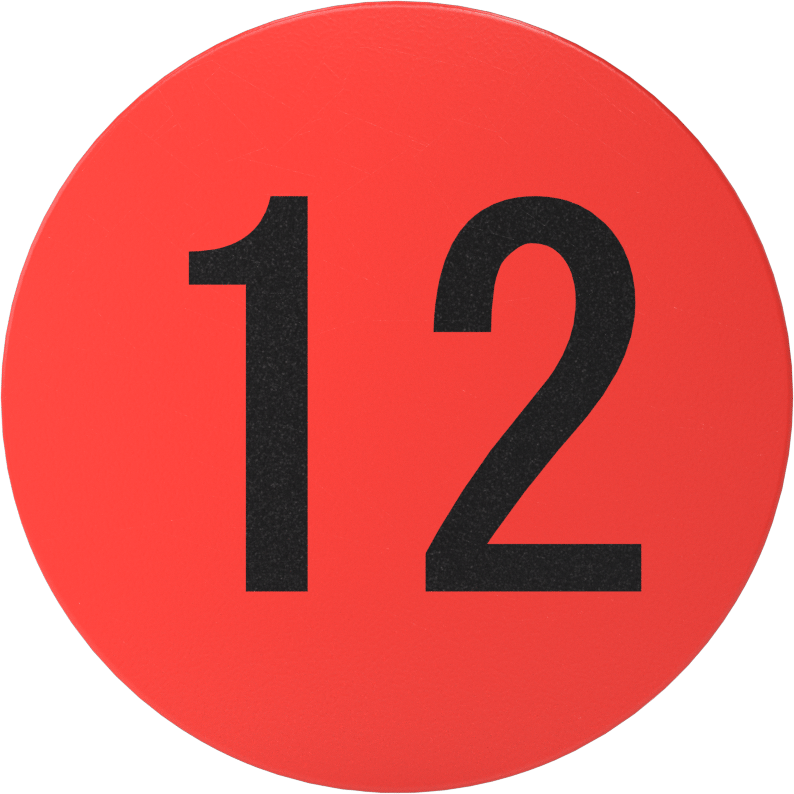 2" Çaplı Envanter Etiketleri, Sayı (12)