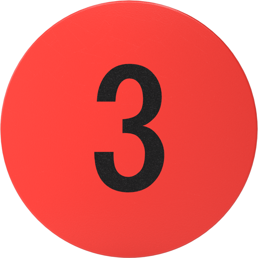 3" Çaplı Envanter Etiketleri, Numara (3)