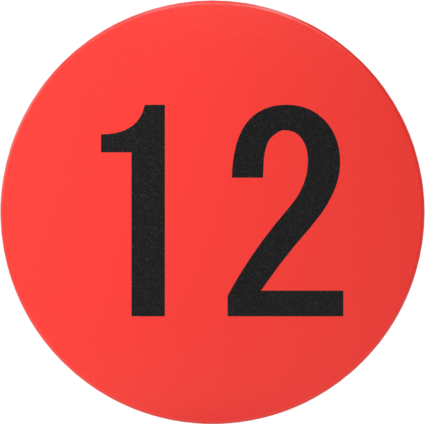 3" Çaplı Envanter Etiketleri, Sayı (12)