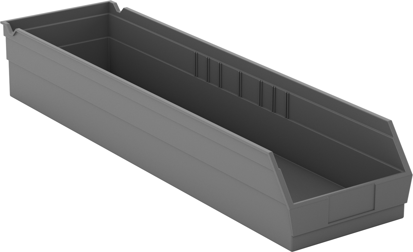 İç İçe Geçen Plastik Kutu, 4" Yükseklik, 6-5/8" Genişlik, 23-5/8" Derinlik