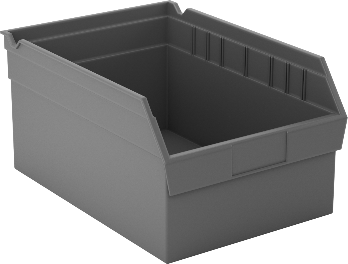 İç İçe Geçen Plastik Kutu, 6" Yükseklik, 8-3/8" Genişlik, 11-5/8" Derinlik