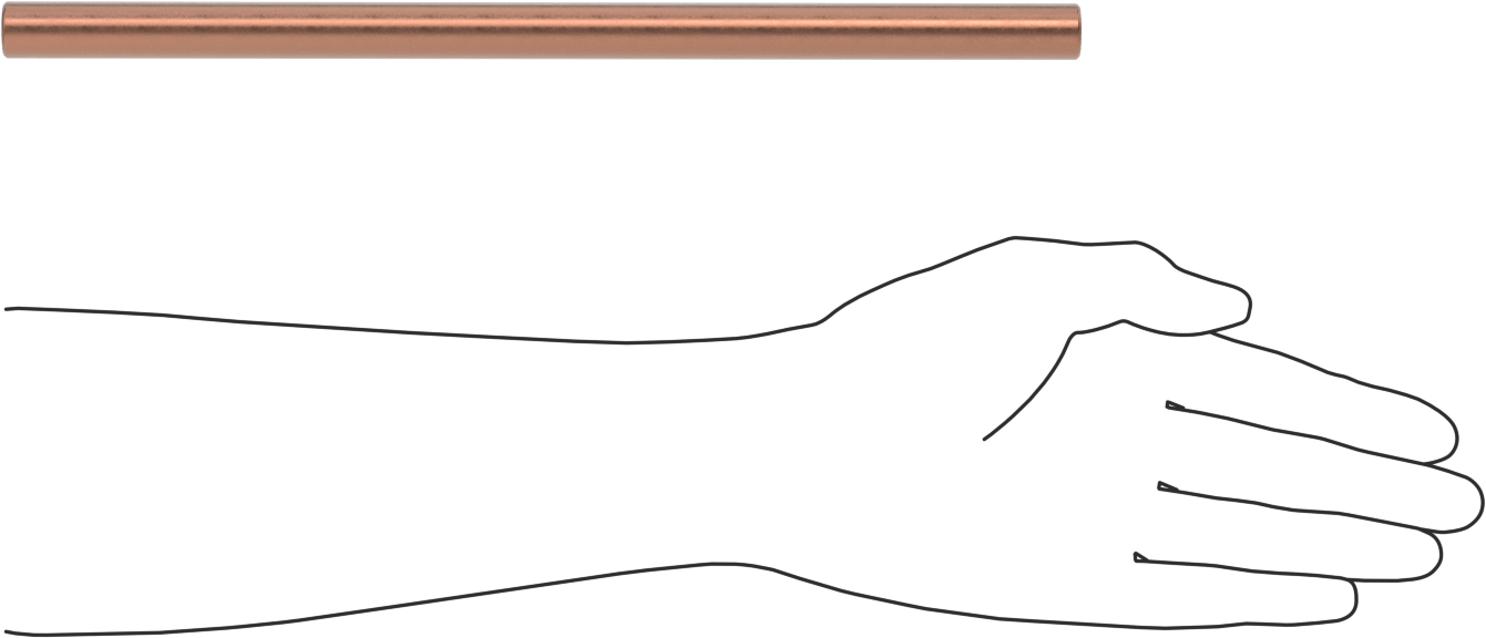 Elektrik İletken Tungsten Bakır Çubuk, 5/8“ Çap x 12” Uzunluk