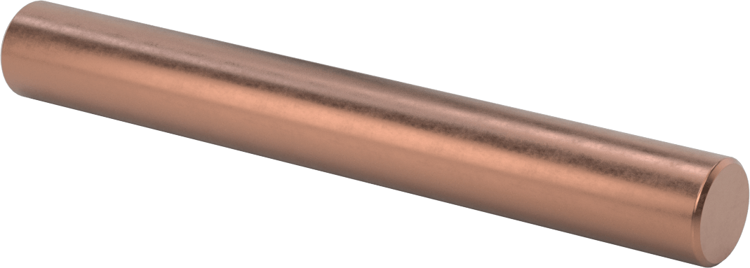 Elektrik İletken Tungsten Bakır Çubuk, 1“ Çap x 8” Uzunluk