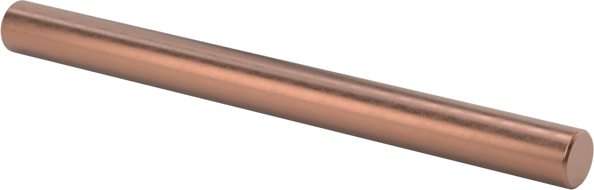 Elektrik İletken Tungsten Bakır Çubuk, 1 inç Çap x 12 inç Uzunluk