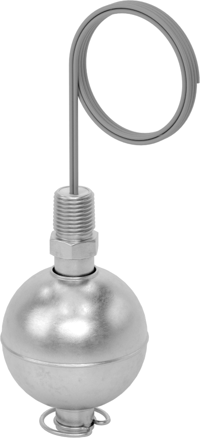 Dikey Montajlı Şamandıra Anahtarı, Yiyecek ve İçecek için, Paslanmaz Çelik, 1/4 NPT Erkek, 120 VAC'de 0,83 A