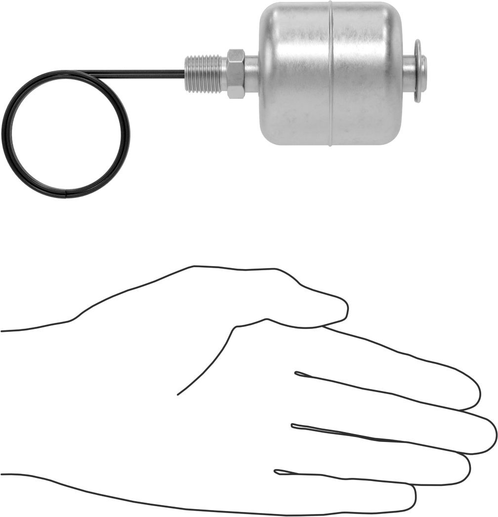 Dikey Montajlı Şamandıra Anahtarı, Yiyecek ve İçecek için, Paslanmaz Çelik, 1/4 NPT Erkek, 120 V AC'de 0,5 A
