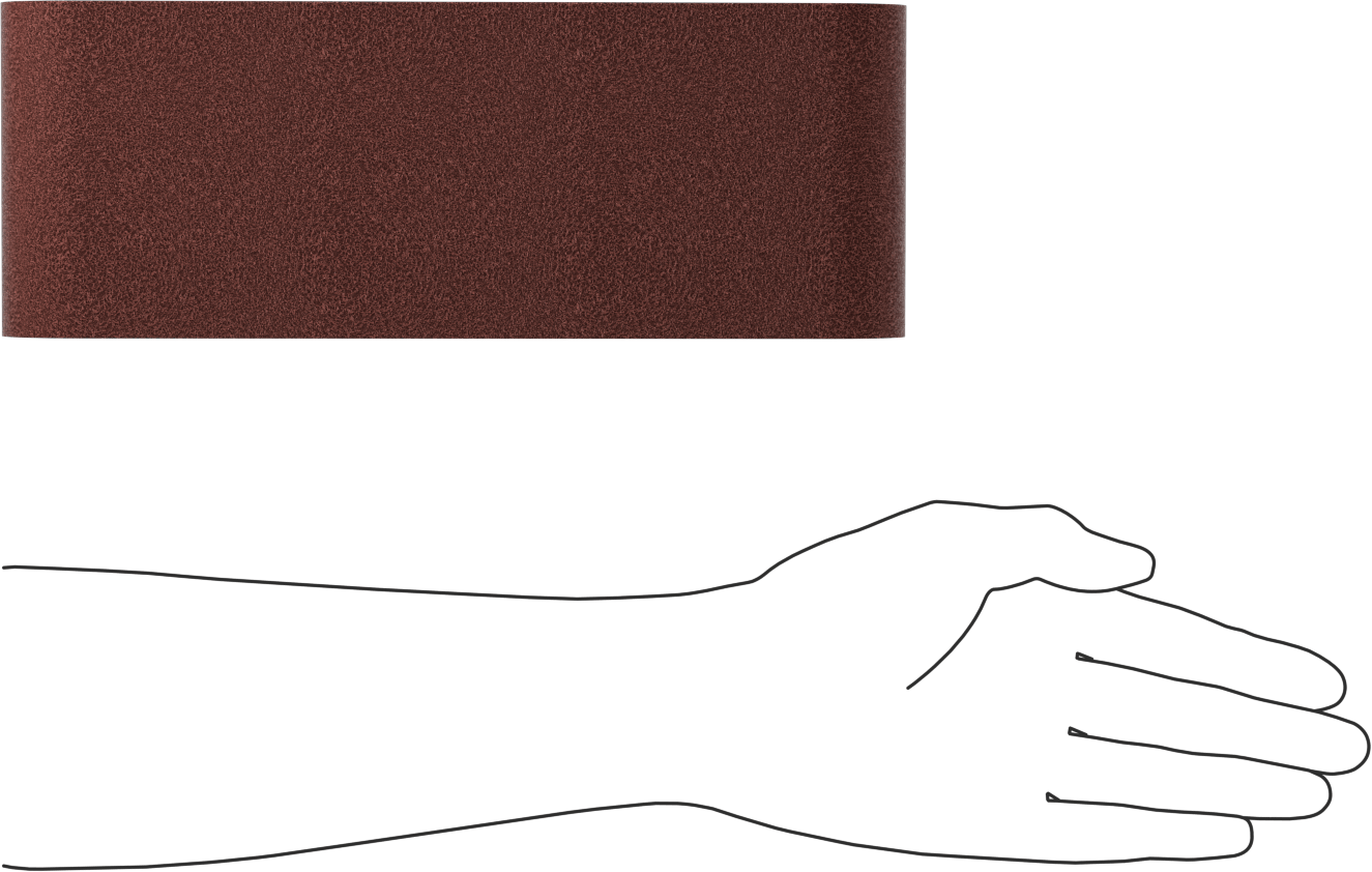 Tıkanmaya Dayanıklı Zımpara Bandı, Pürüzlü Yüzey için, 80 Kum, 4“ Genişlik x 24” Uzunluk