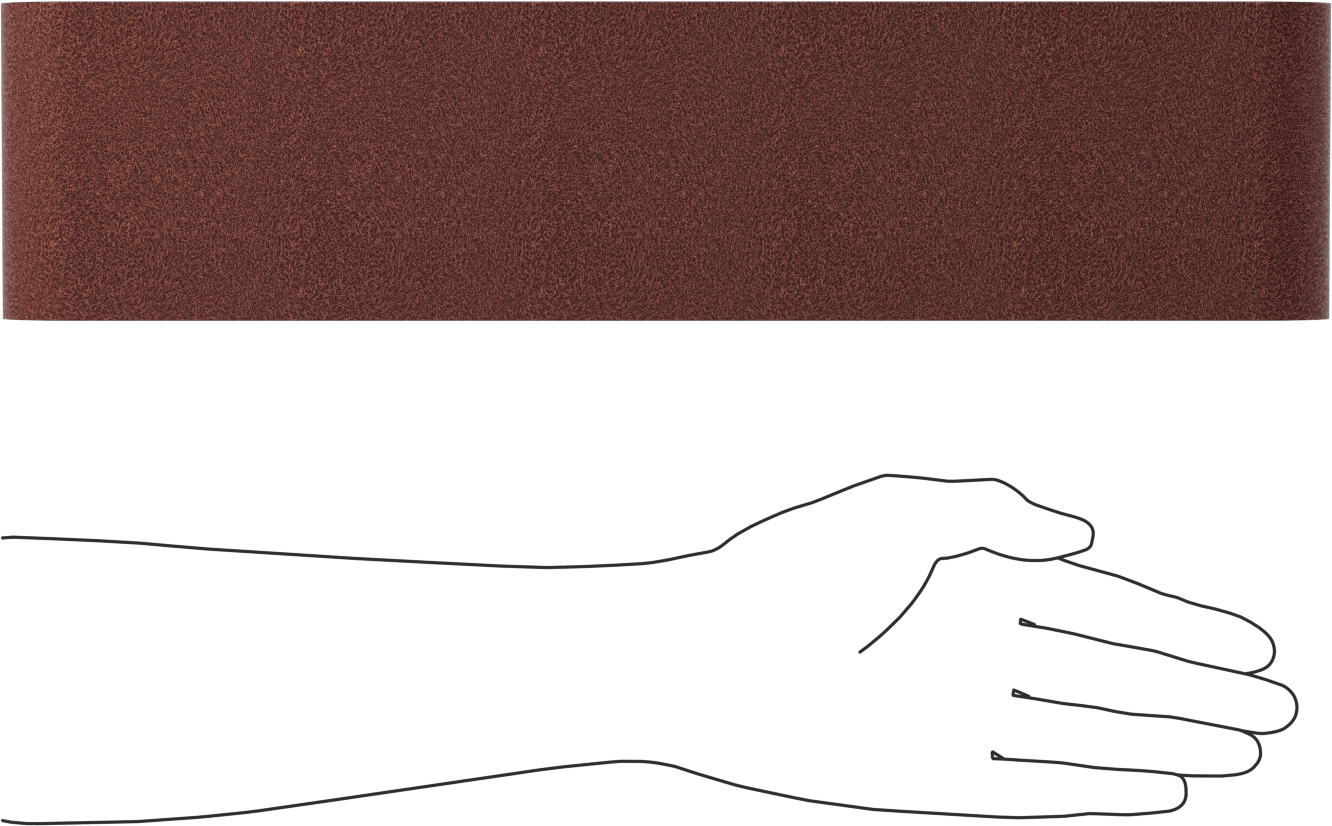 Tıkanmaya Dayanıklı Zımpara Bandı, Pürüzlü Yüzey için, 80 Kum, 4“ Genişlik x 36” Uzunluk