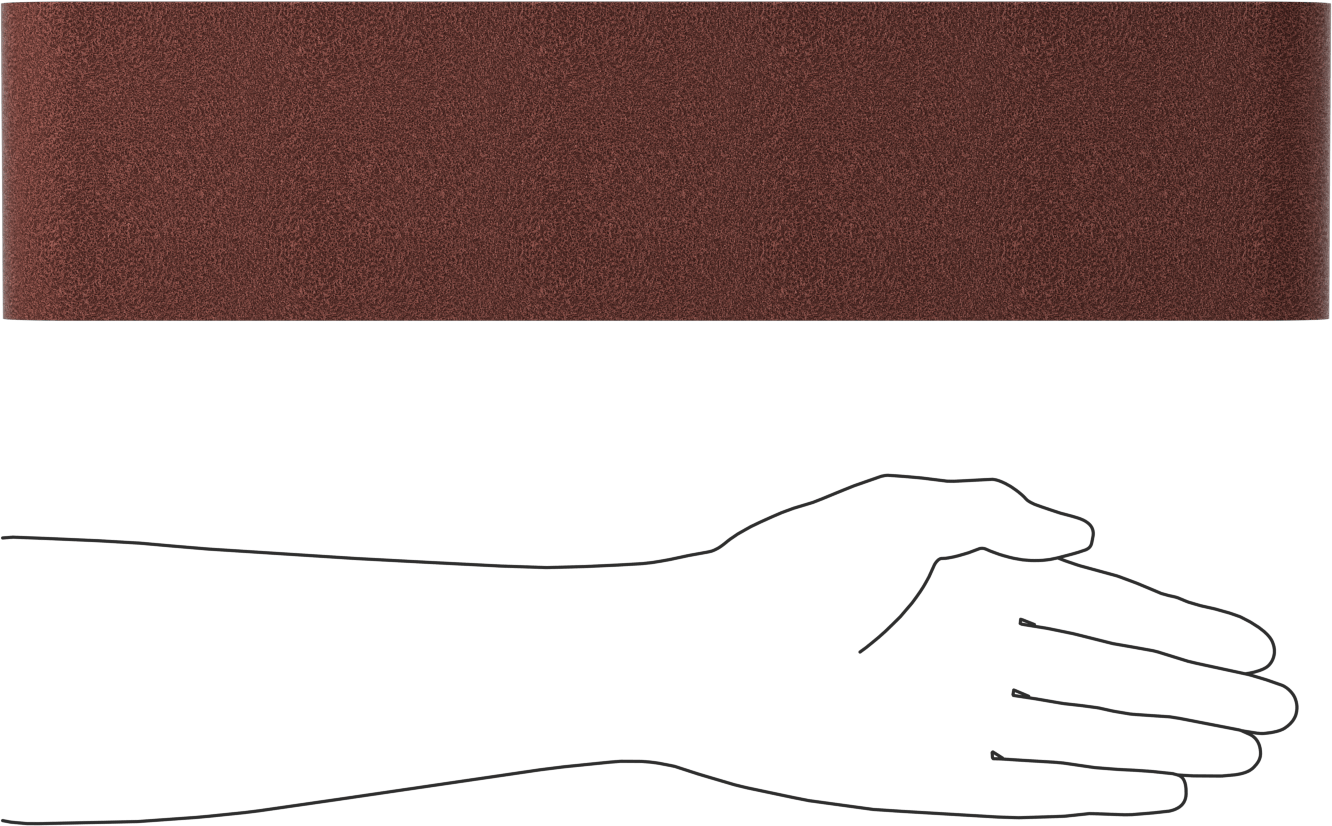 Tıkanmaya Dayanıklı Zımpara Bandı, Pürüzlü Yüzey için, 60 Kum, 4“ Genişlik x 36” Uzunluk
