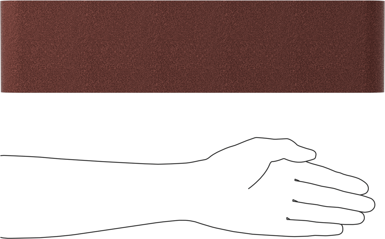 Tıkanmaya Dayanıklı Zımpara Bandı, Pürüzlü Yüzey için, 50 Kum, 4“ Genişlik x 36” Uzunluk