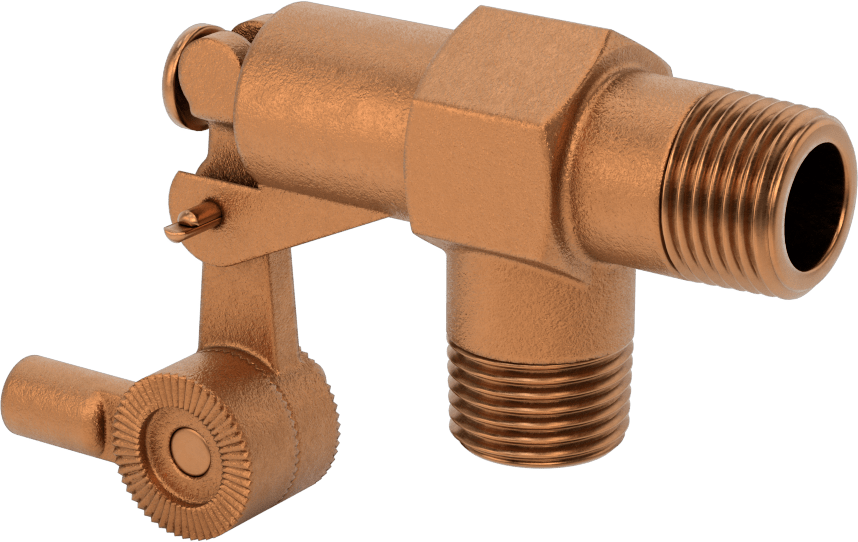 Su için Şamandıralı Vana Gövdesi, Buna-N Conta ile, Yivli Piston, 1/2 NPT Erkek