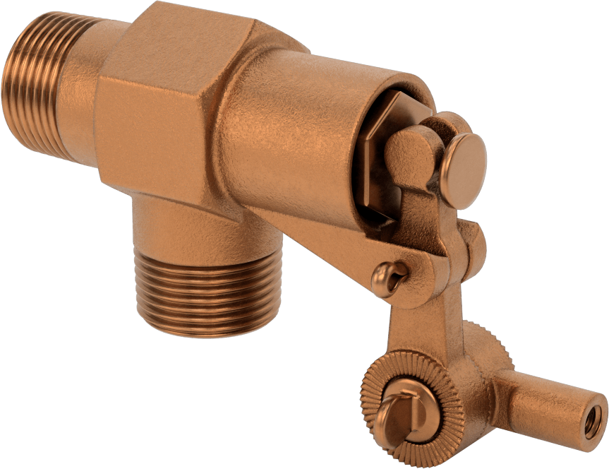 Su için Şamandıralı Vana Gövdesi, Buna-N Conta ile, Yivli Piston, 3/4 NPT Erkek