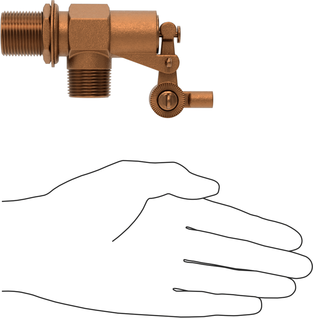 Su için Şamandıralı Vana Gövdesi, Viton® Floroelastomer Conta, 3/4 NPT Erkek