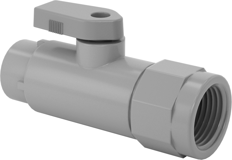 Kimyasallar için Açma/Kapama Vanası, PVC, Adaptör, 1/4" Push-to-Connect x 1/2 NPT Dişi